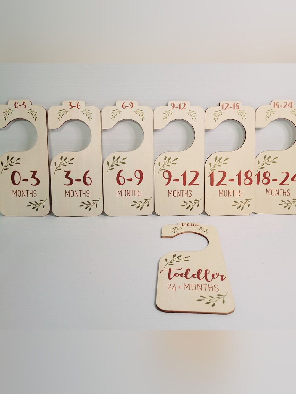 Source Unknown Neutral Beige & Olive Baby Closet Milestone Hangers